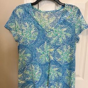 Lilly Pulitzer Etta Top Bennet Blue Tropic Like Its Hot